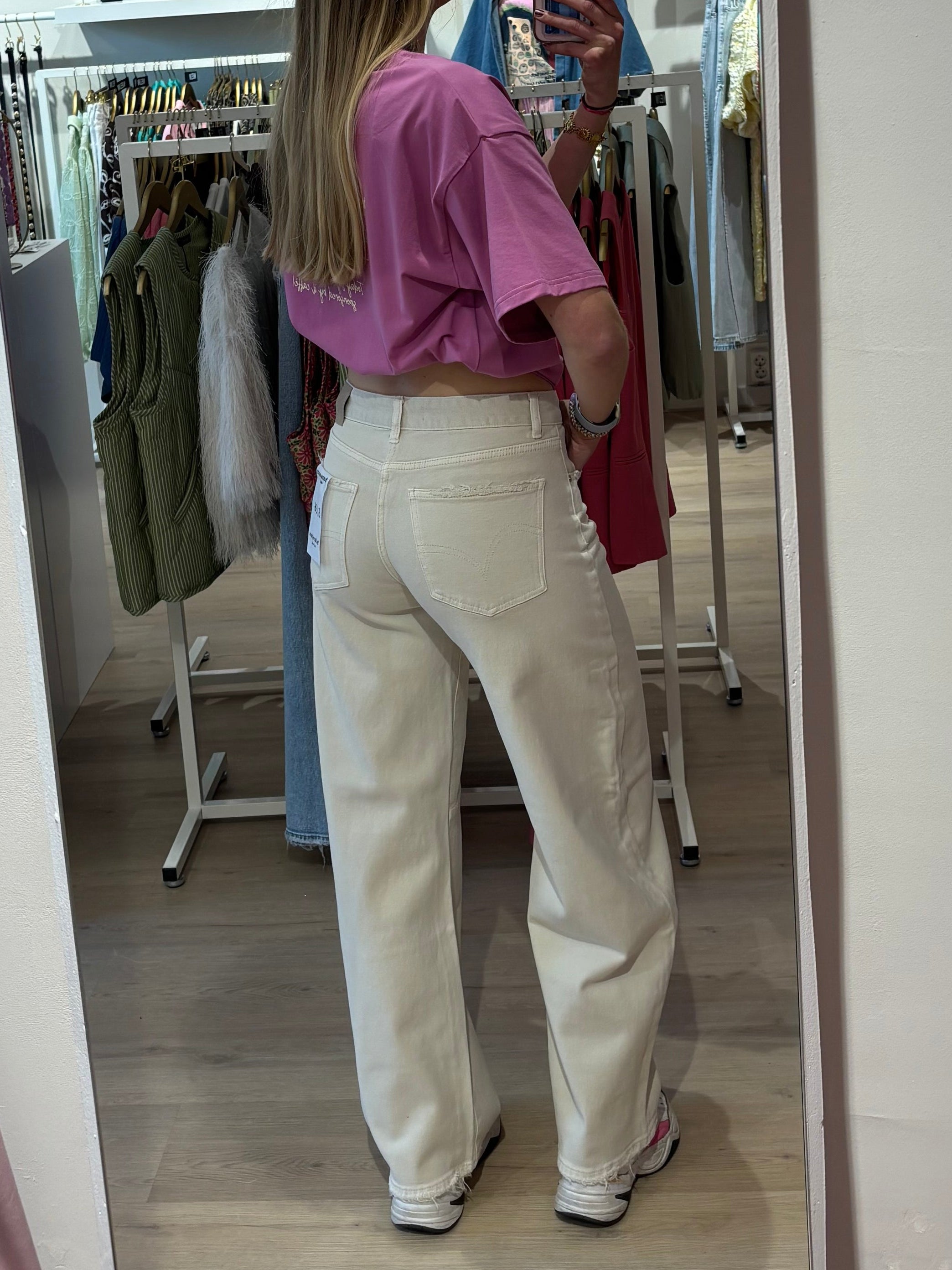 Barrel jeans beige | Queen Hearts