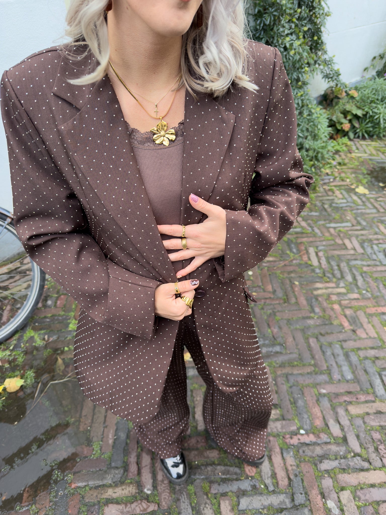 Sparkle en shine blazer | bruin