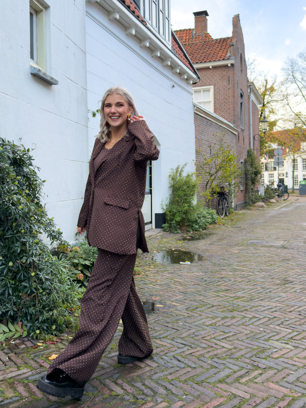 Sparkle en shine blazer | bruin
