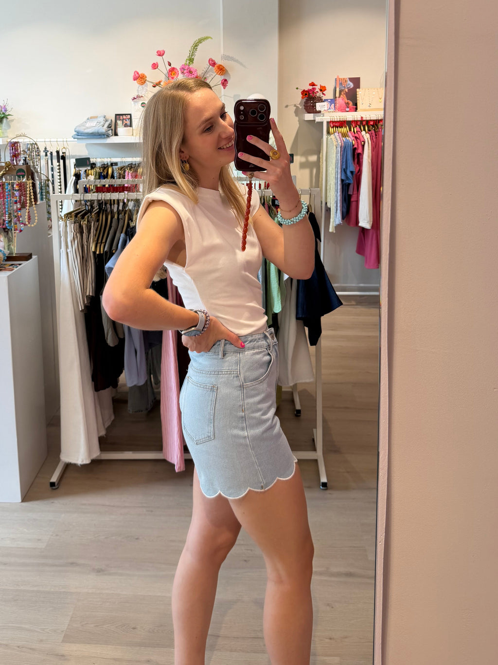 Wavy denim short | high waist