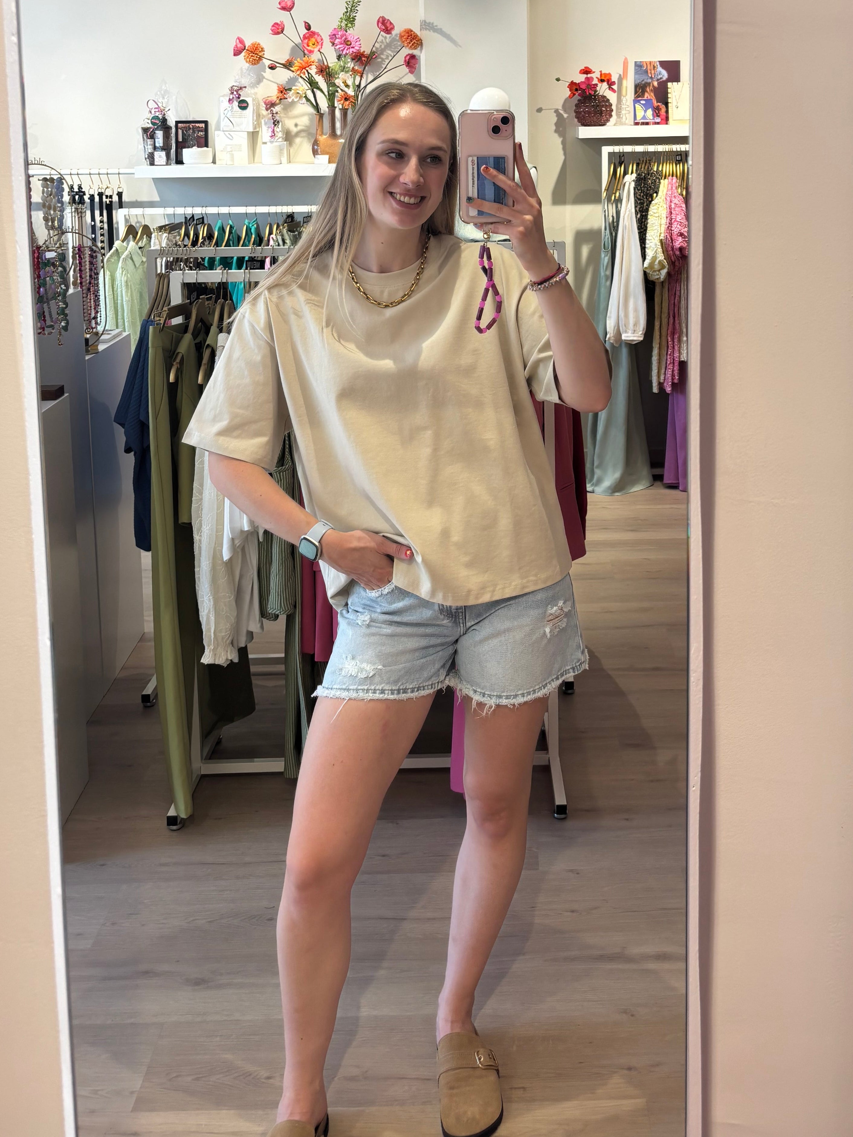 Beige basic shirt | Lucce