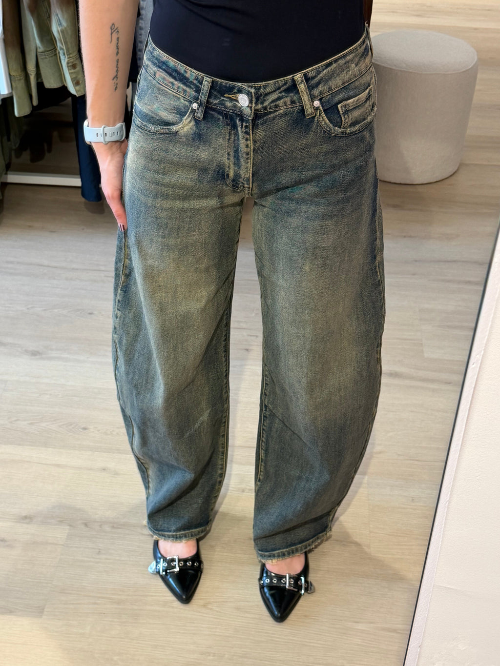 Barrel jeans | Dirty Wash | Queen Hearts