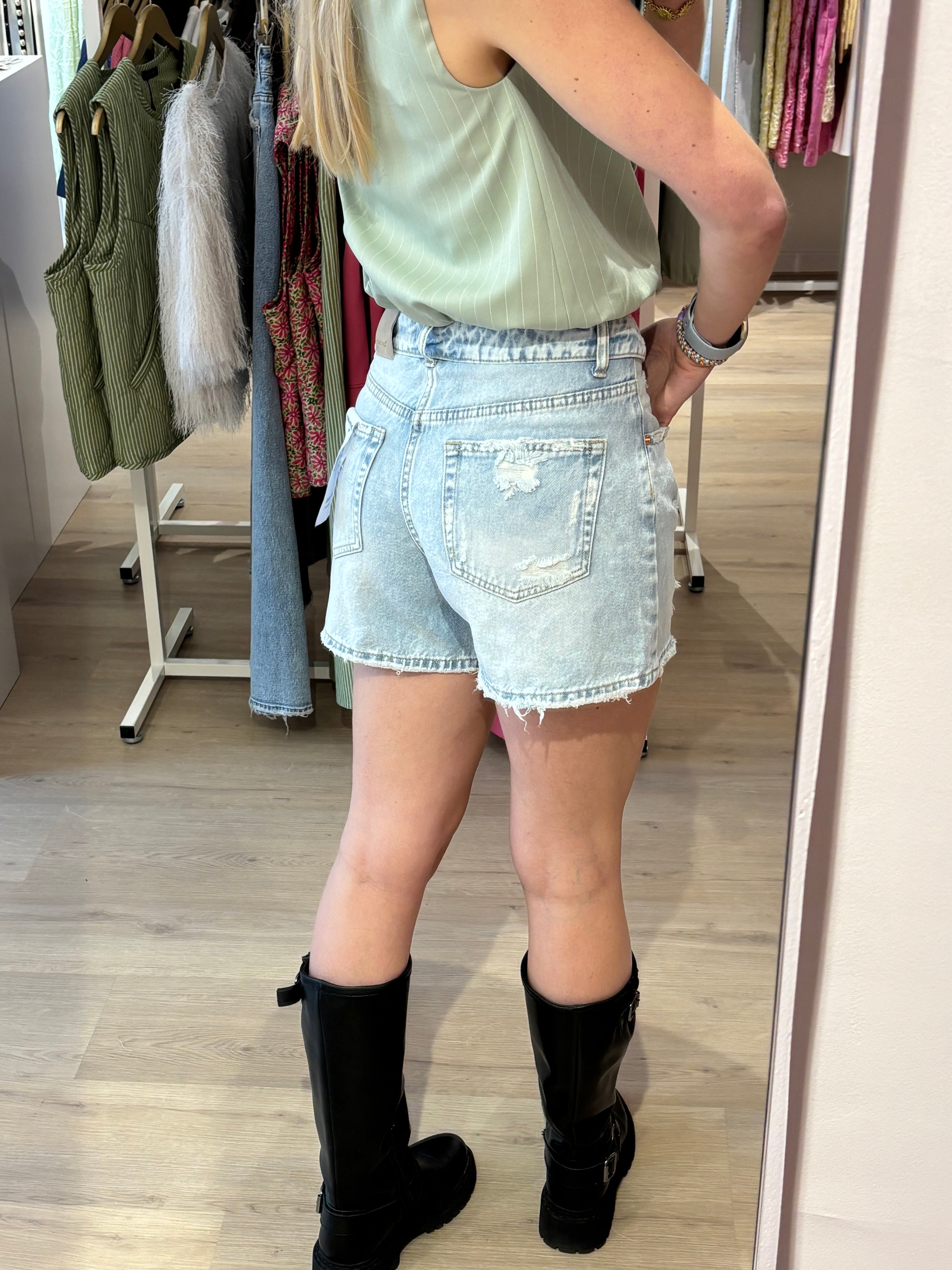 Denim Short met omslag | Queen Hearts