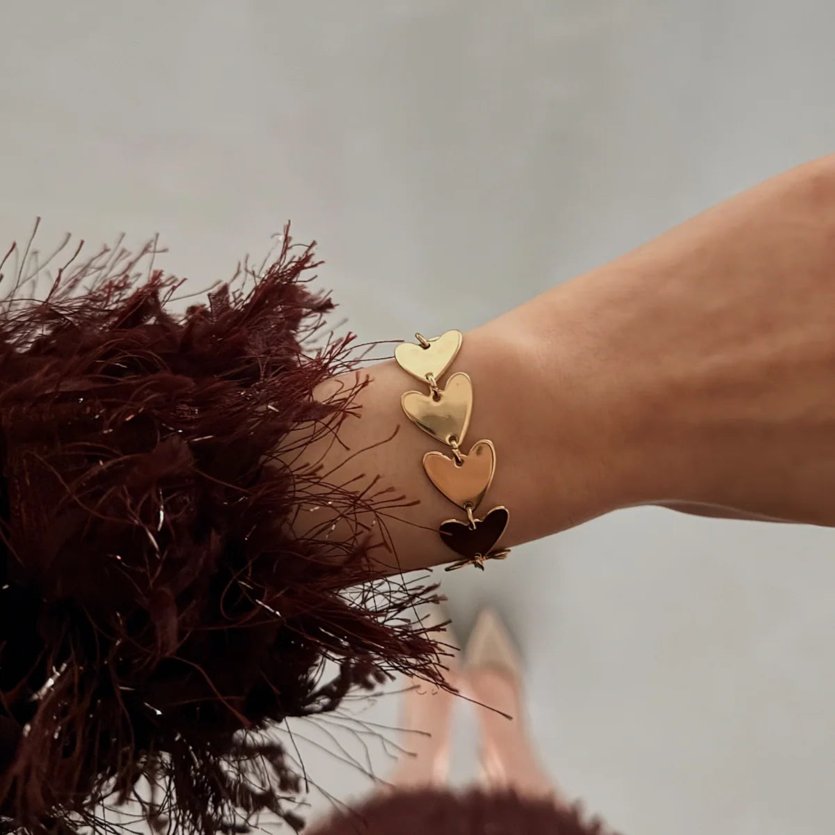 Messy heart bracelet | goud