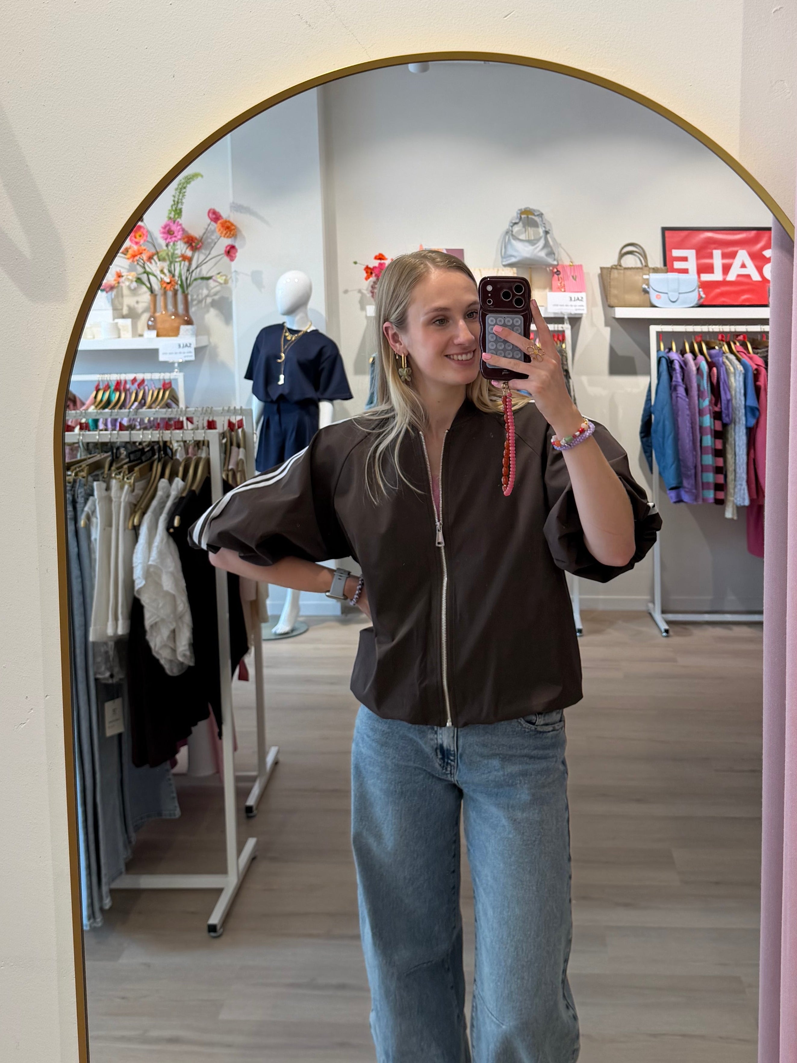 Jasje met strepen | bruin