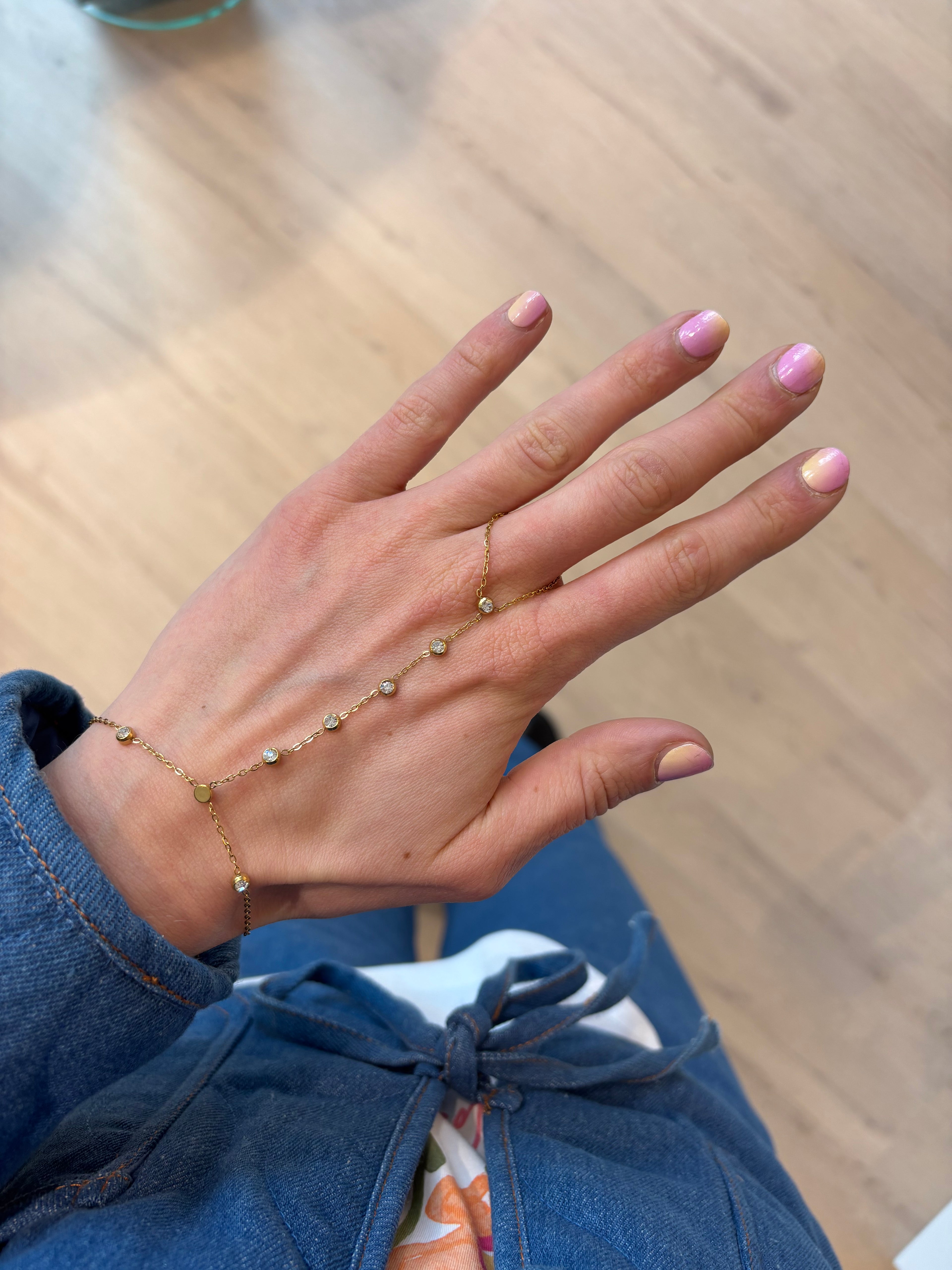 Handchain zirkonia | goud