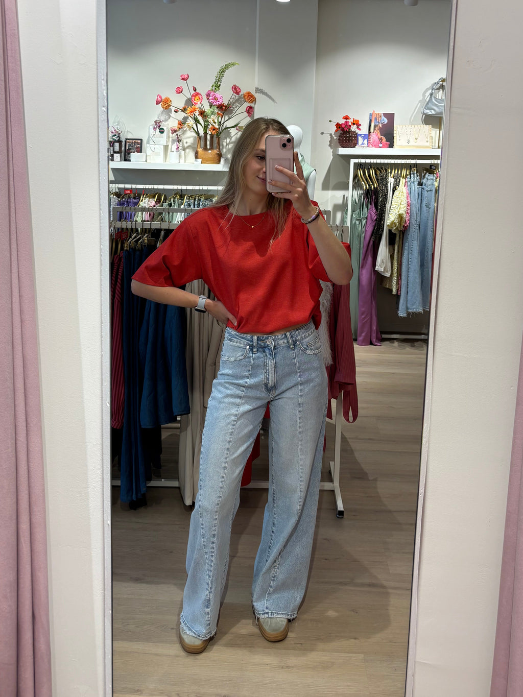 Denim Wide Leg high rise | Queen Hearts