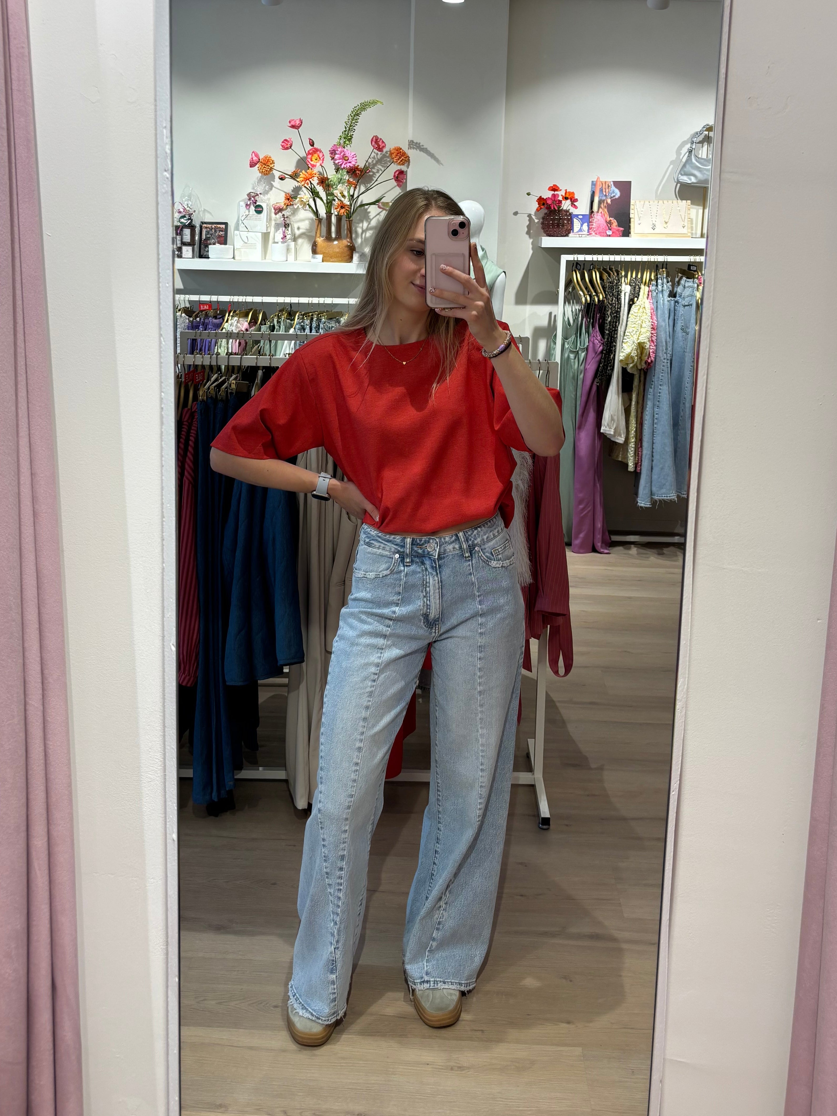 Denim Wide Leg high rise | Queen Hearts