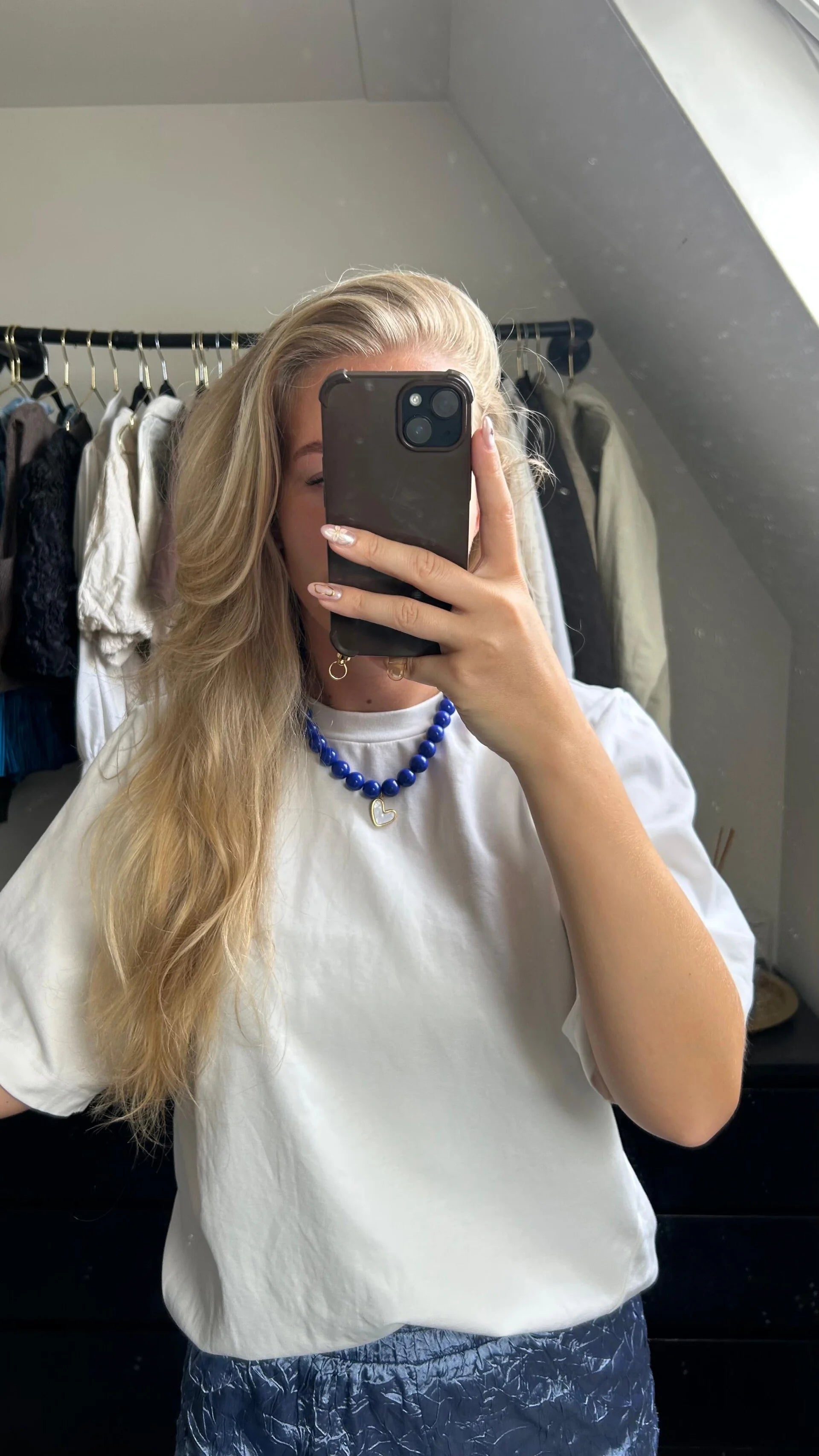 Bold beads necklace | blauw | kies je eigen bedel