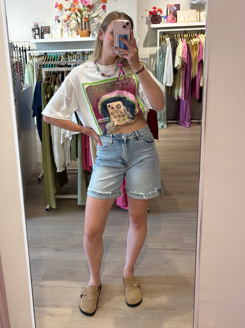 Denim Short lang omslag | Queen Hearts