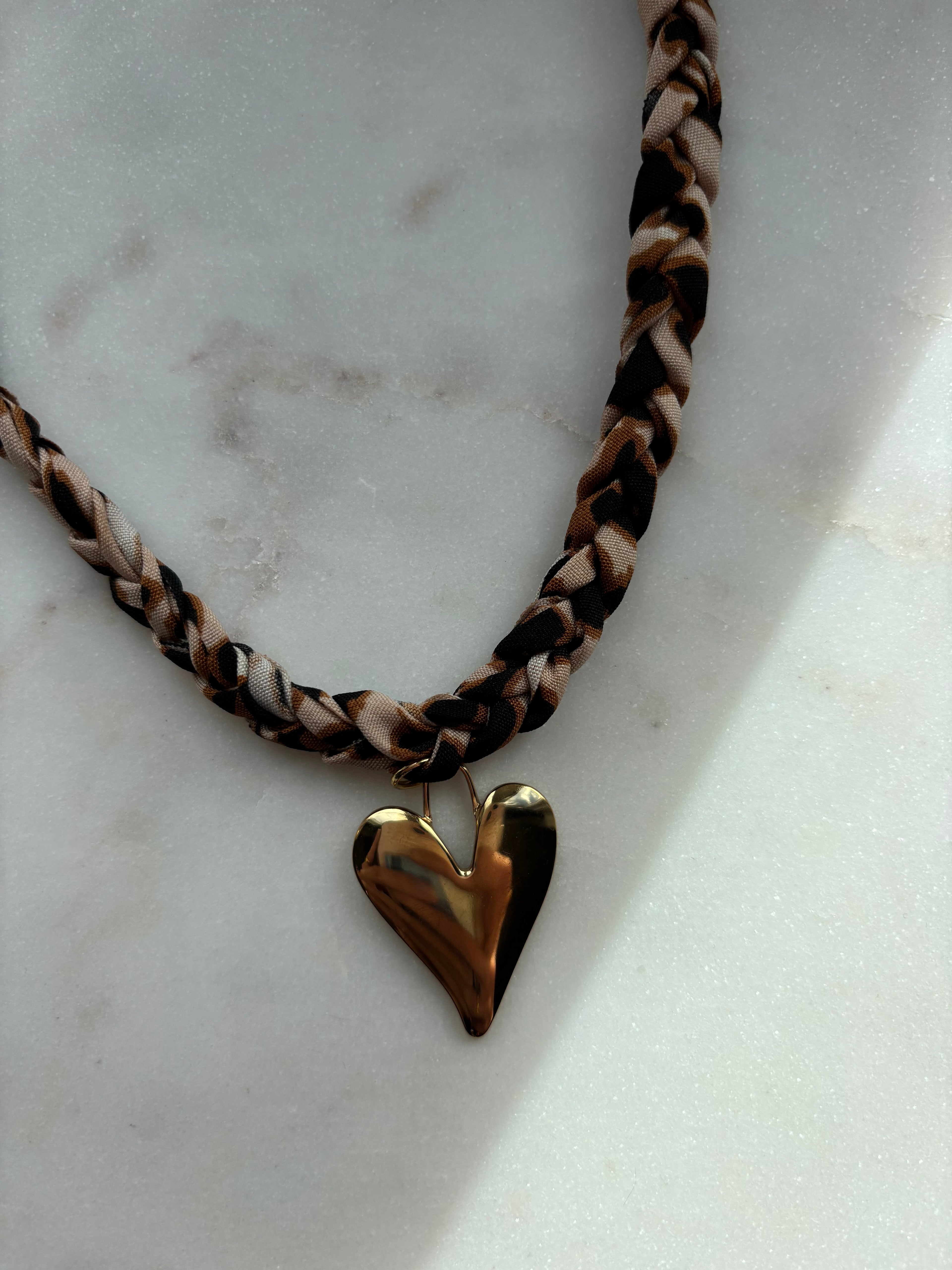 Bandana ketting | panterprint | kies je eigen bedel