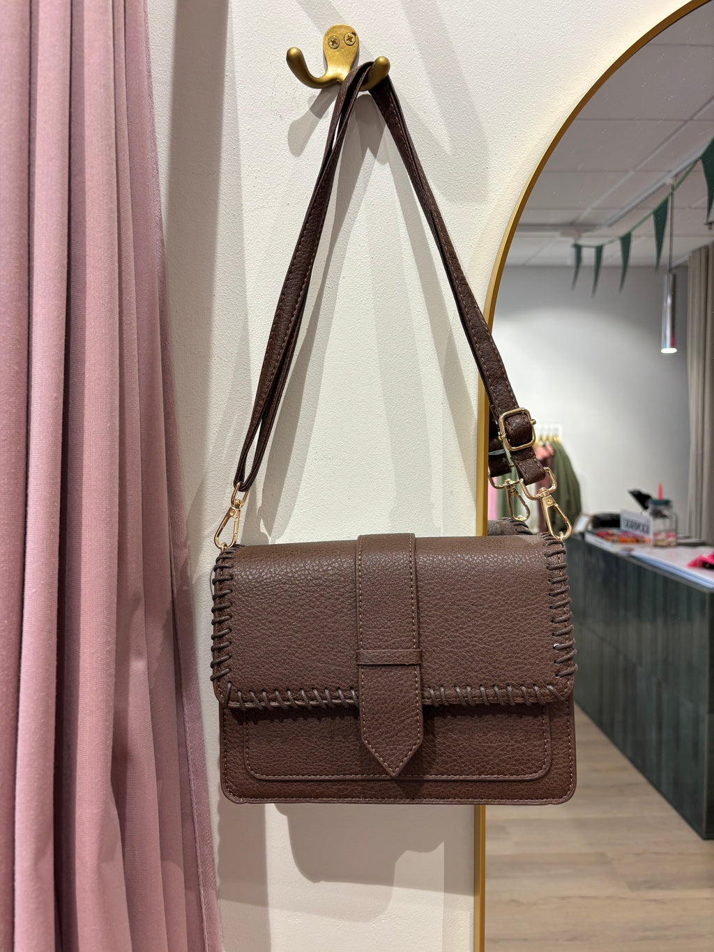 PU crossbody bag coffee