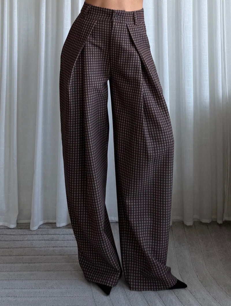Brown Check Pantalon | Bruin