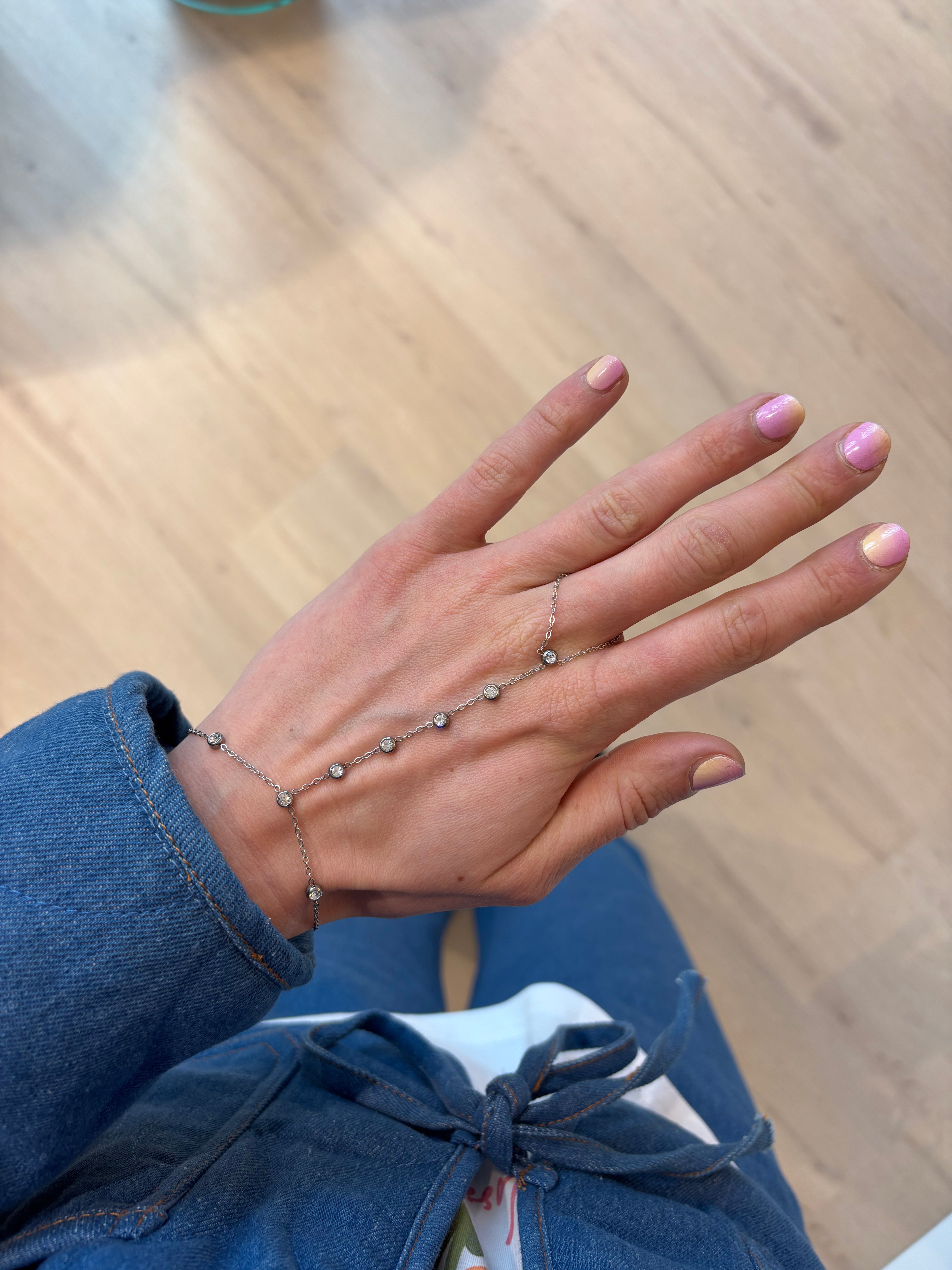 Handchain zirkonia | zilver