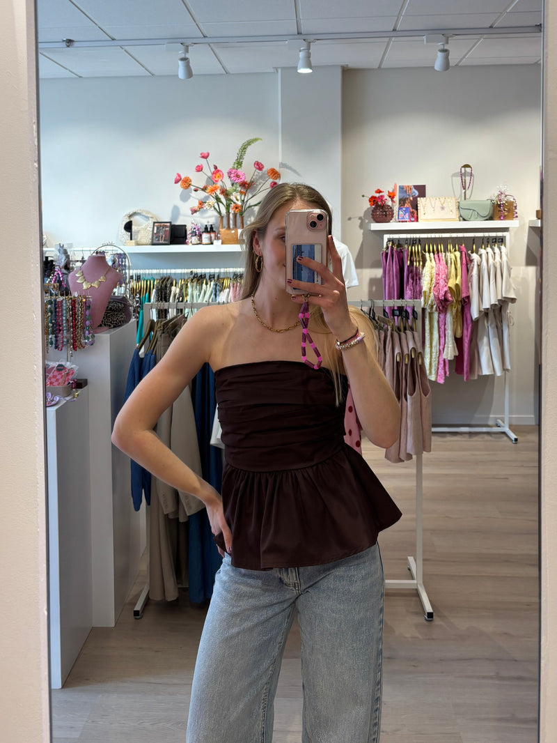 Bruine peplum top | one size