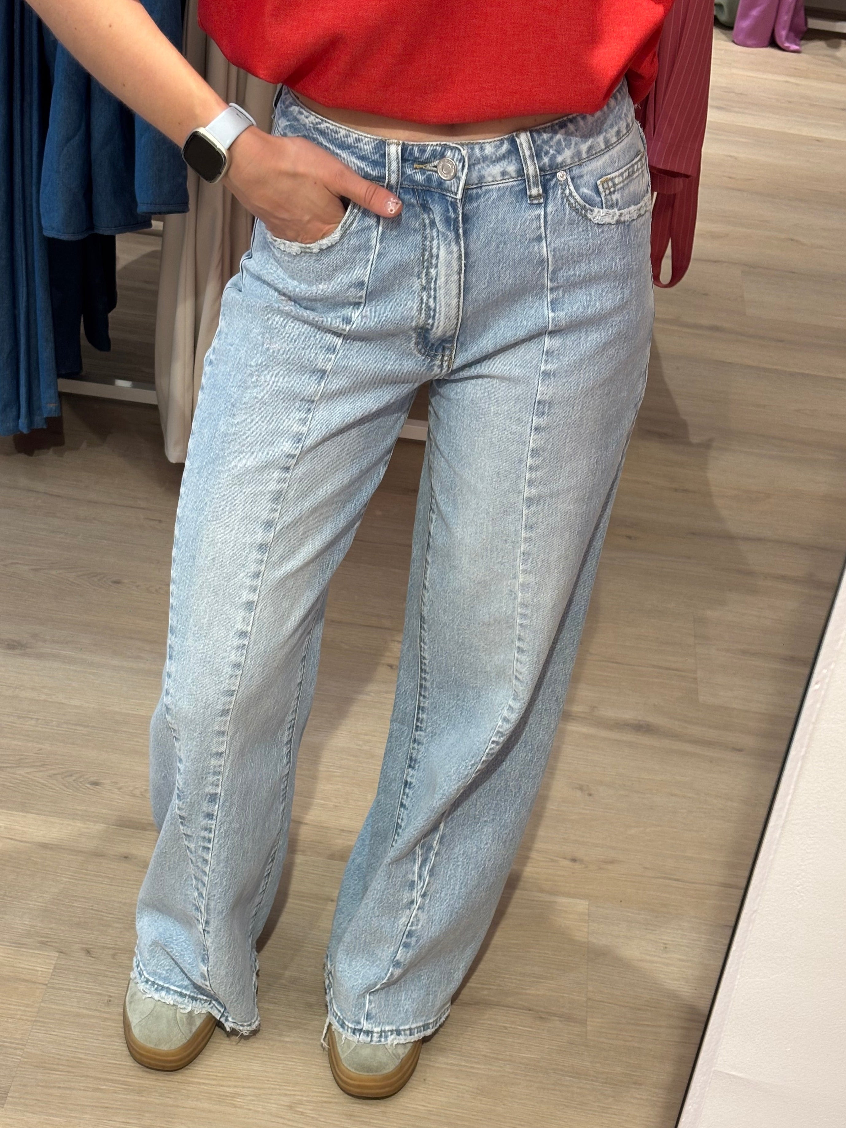 Denim Wide Leg high rise | Queen Hearts