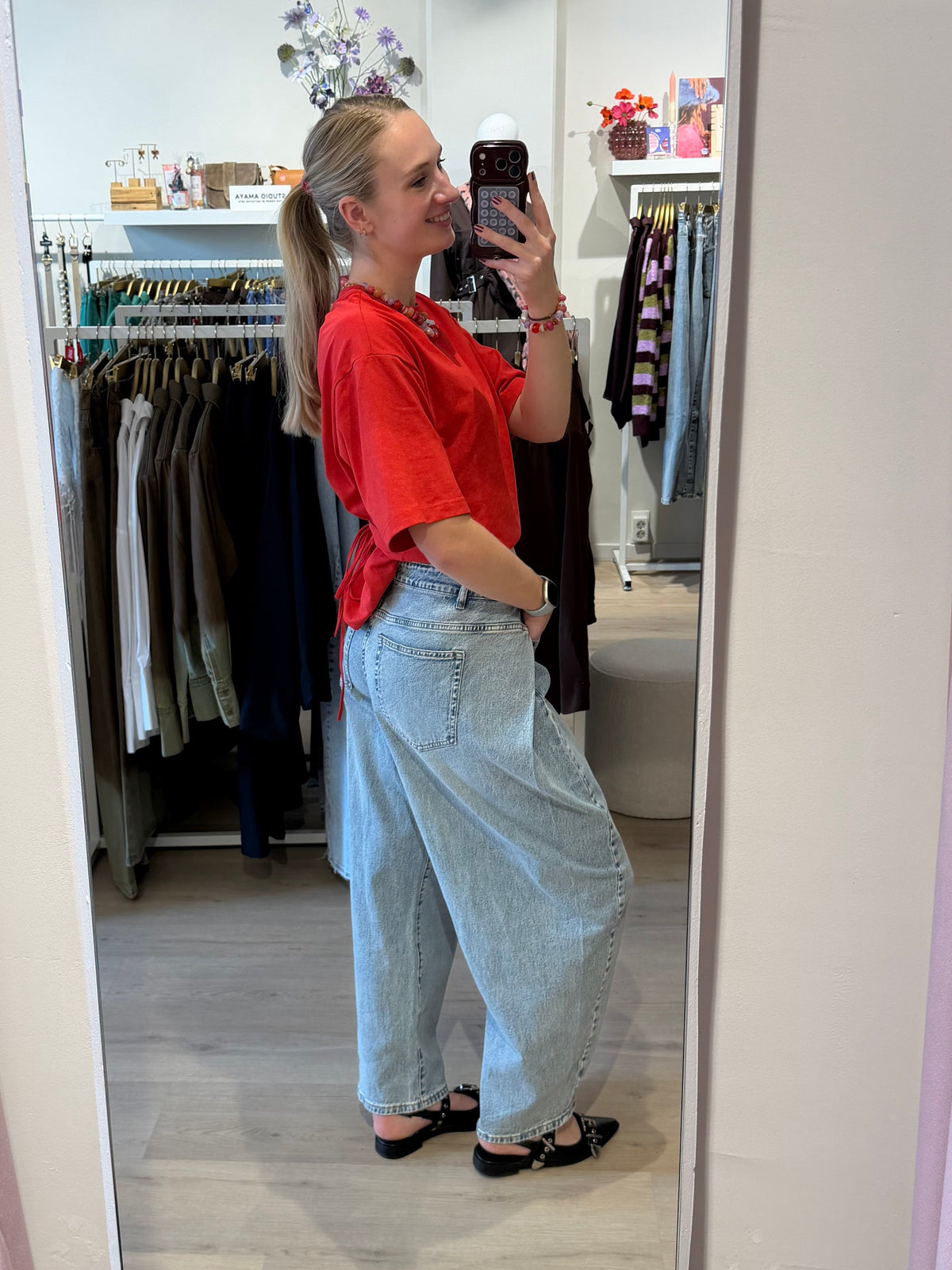 Wide leg jeans | pleated detail | Queen Hearts