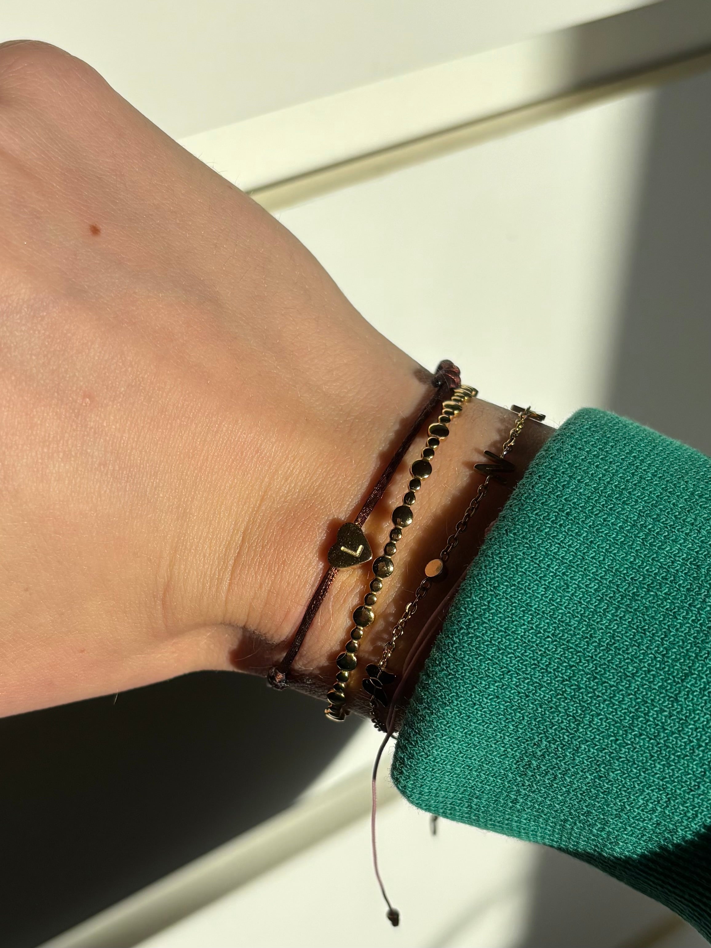 Heart letter bracelet - gold
