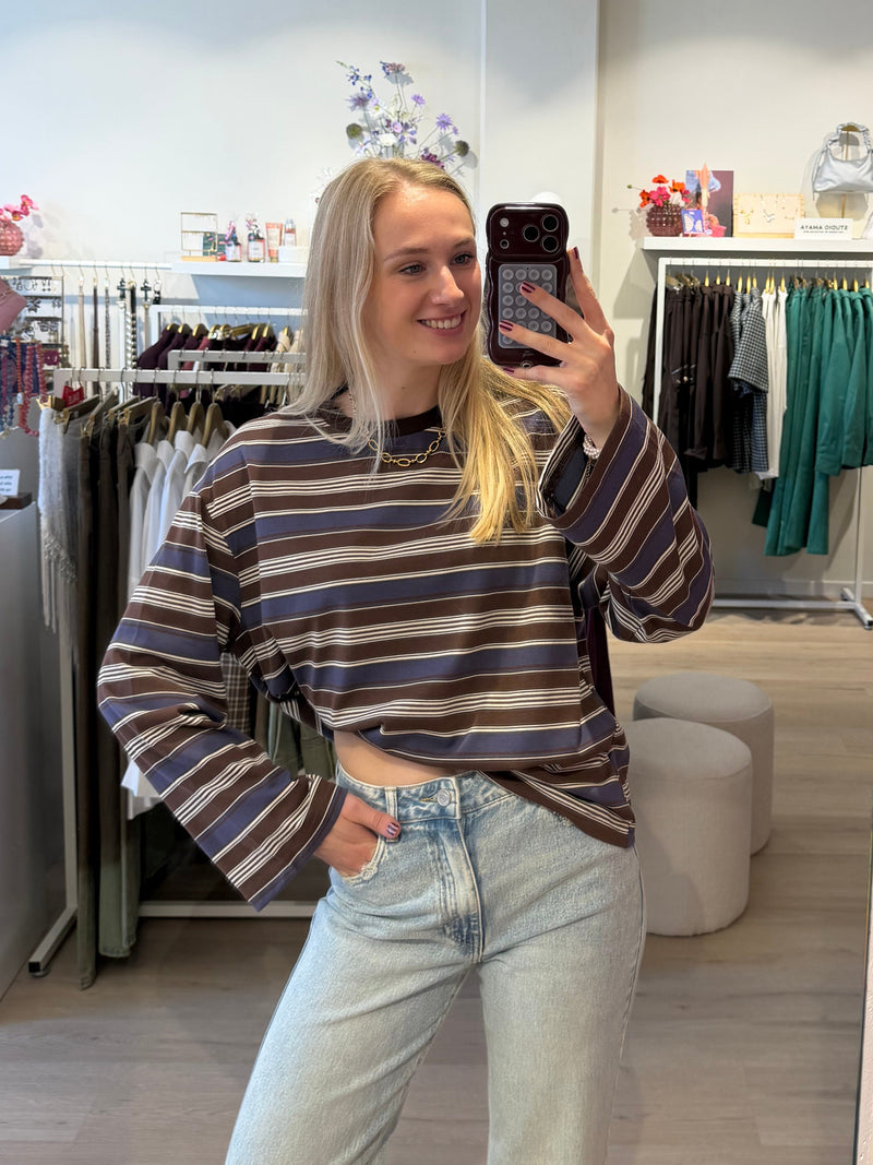 Longsleeve Millie | blue/brown