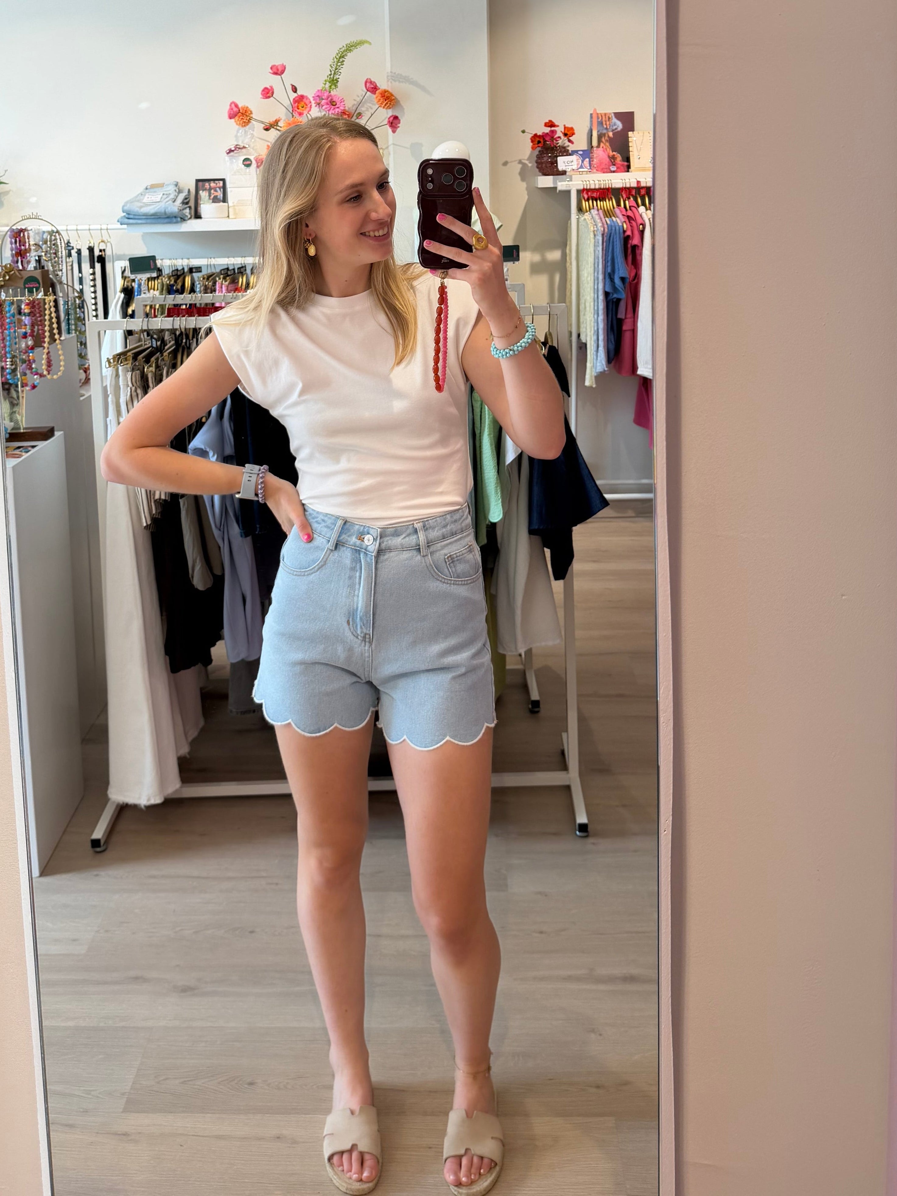 Wavy denim short | high waist