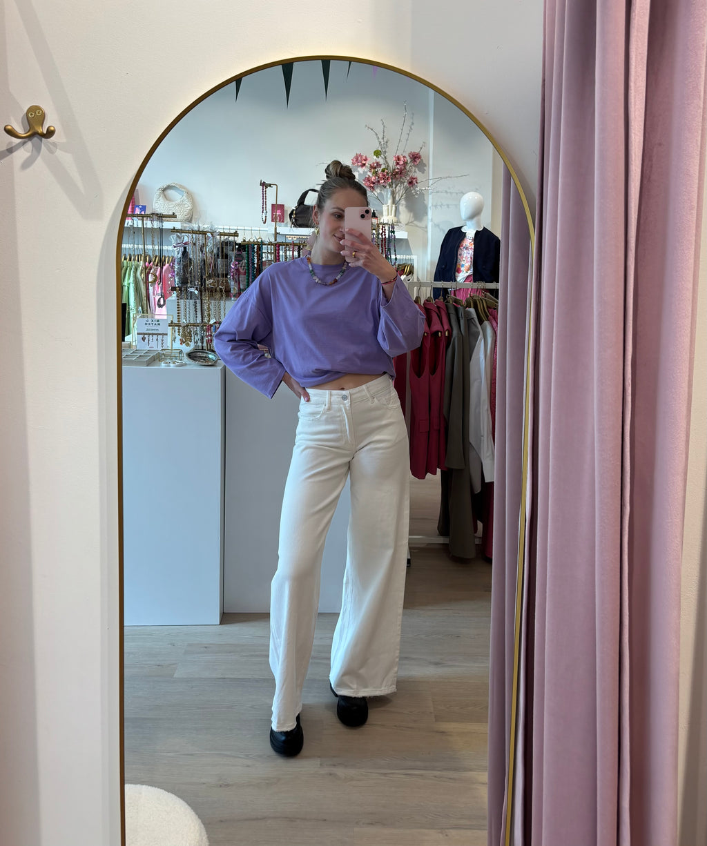 White wide leg jeans | Queen Hearts