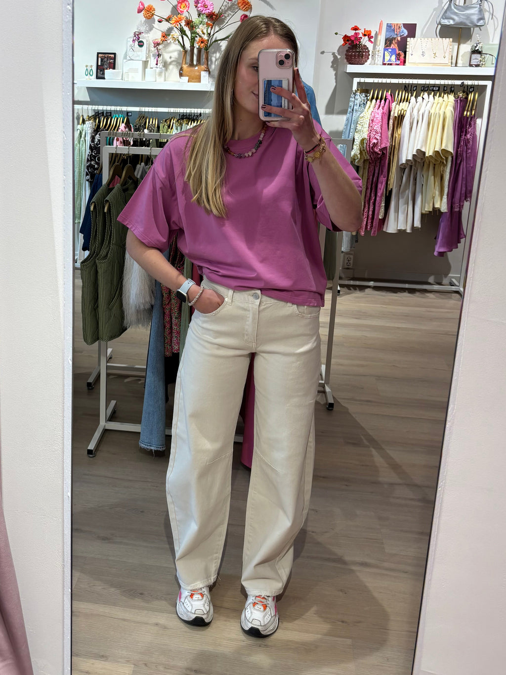 Barrel jeans beige | Queen Hearts