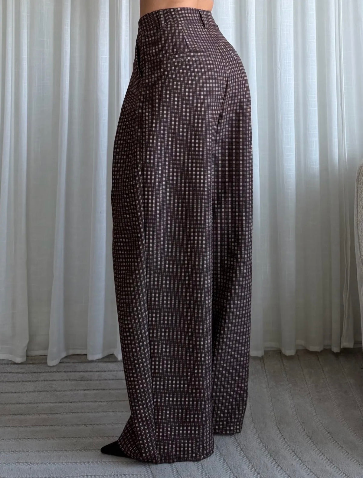 Brown Check Pantalon | Bruin