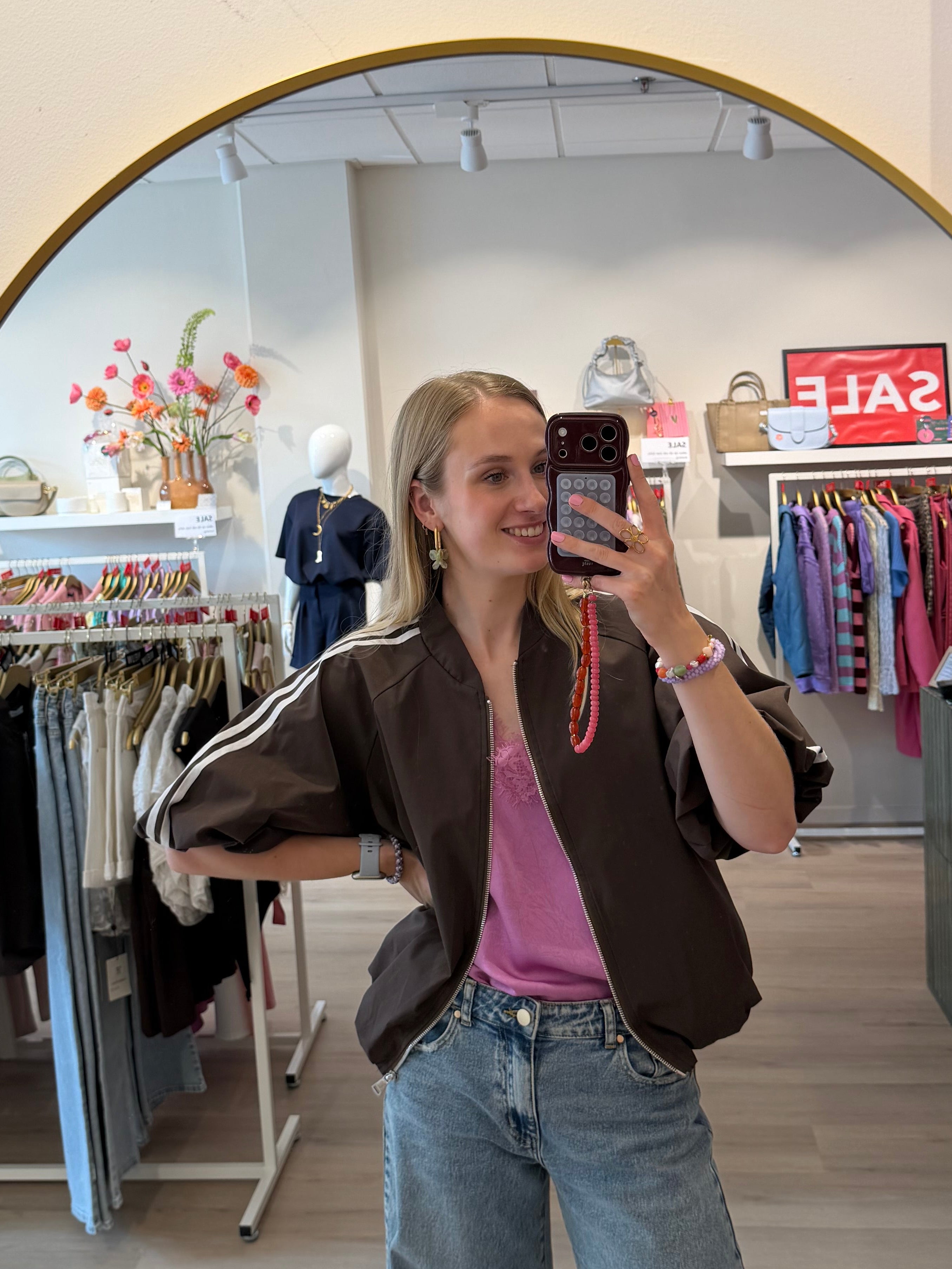 Jasje met strepen | bruin
