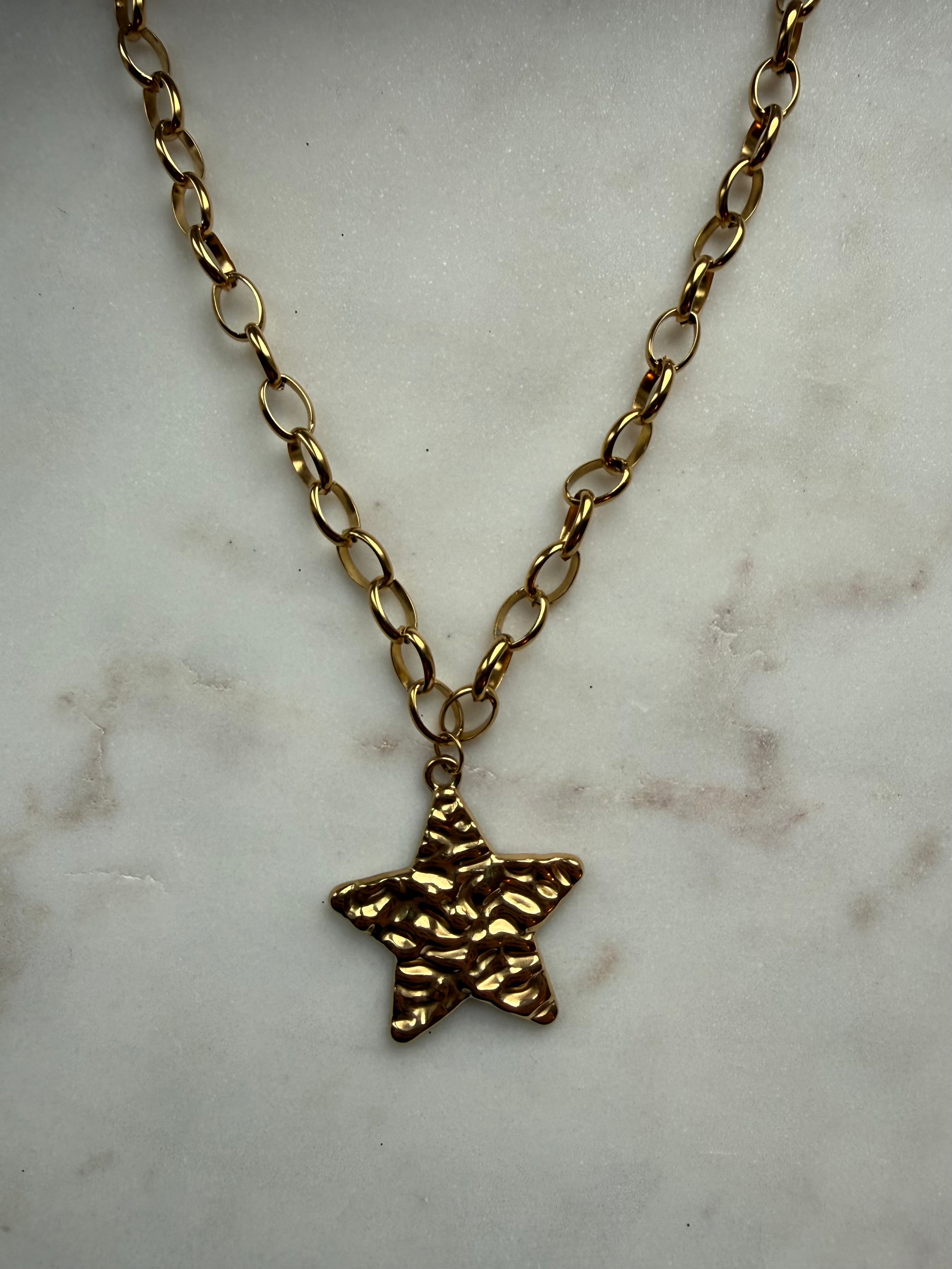 Big star necklace | goud