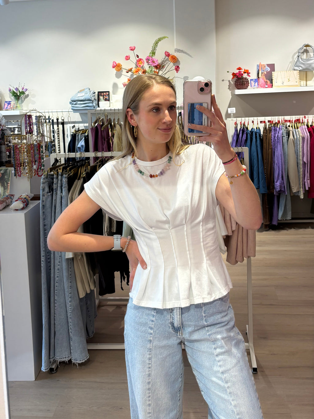 Getailleerd t-shirt | Wit