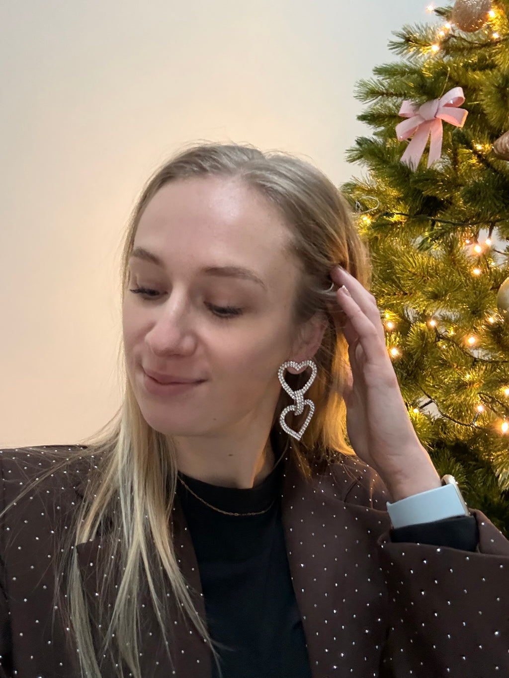 Sparkling heart hoops