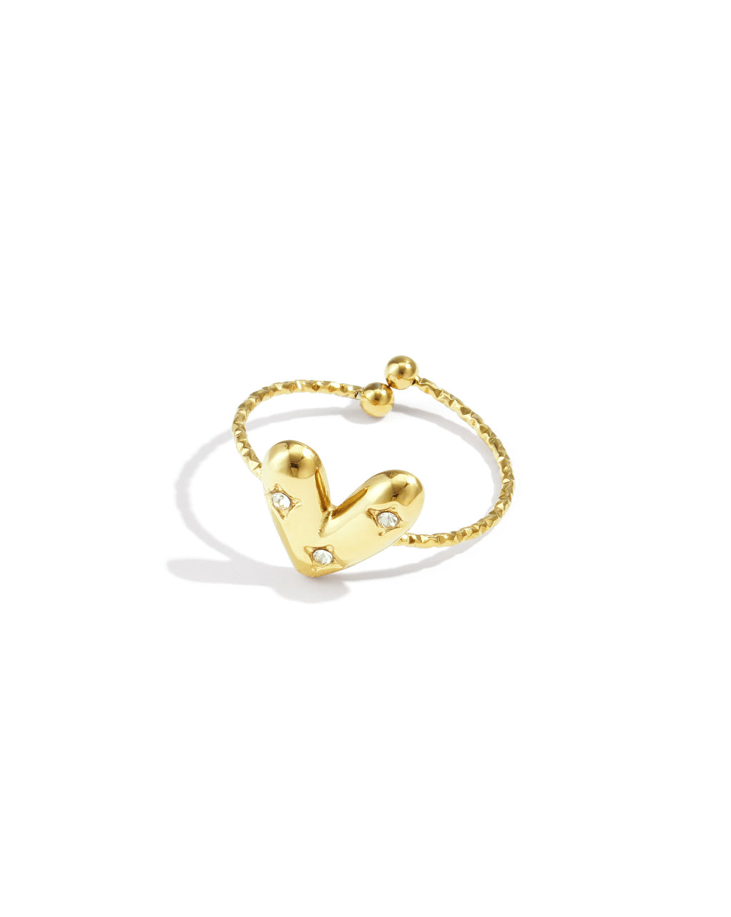 Shiny heart ring