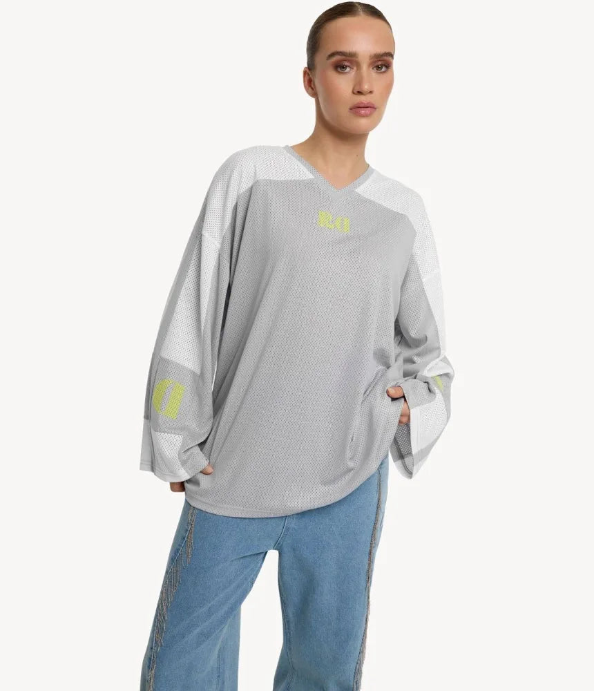 Shirt oversized Yeady silver grey | Refined Department
