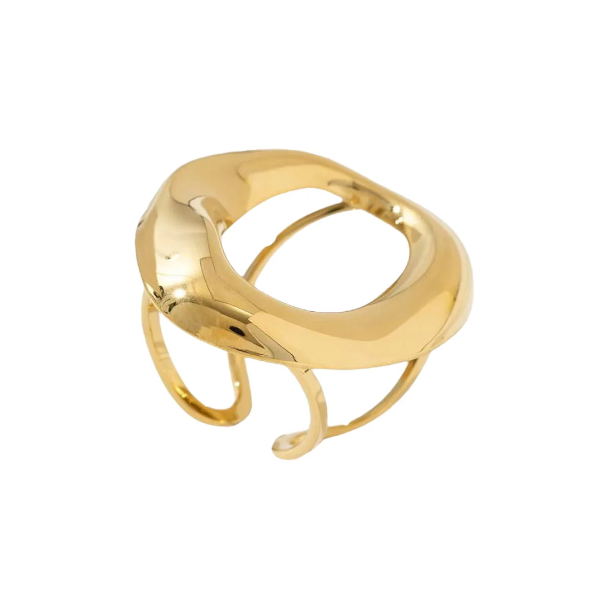 Big Oval Ring | zilver & goud