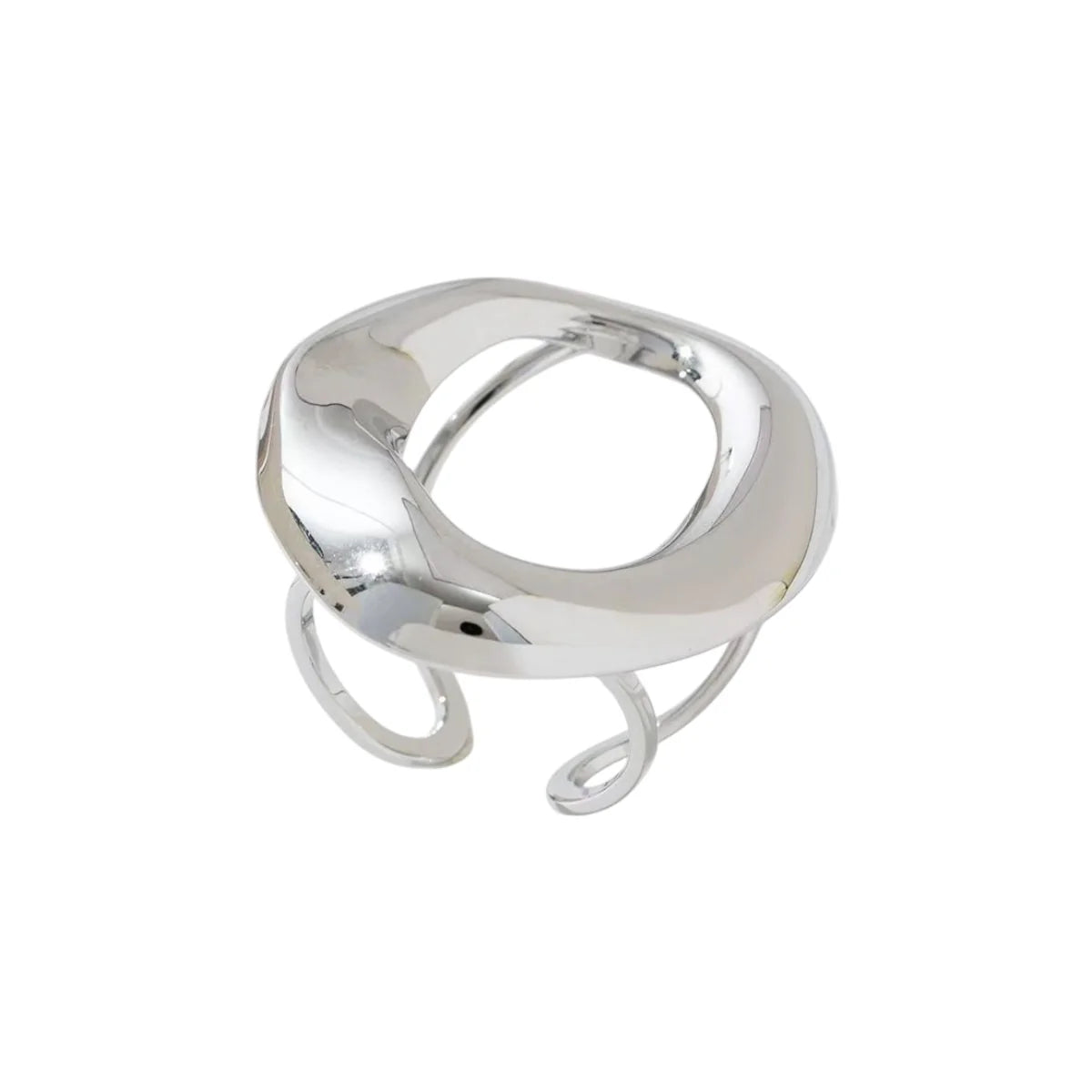 Big Oval Ring | zilver & goud