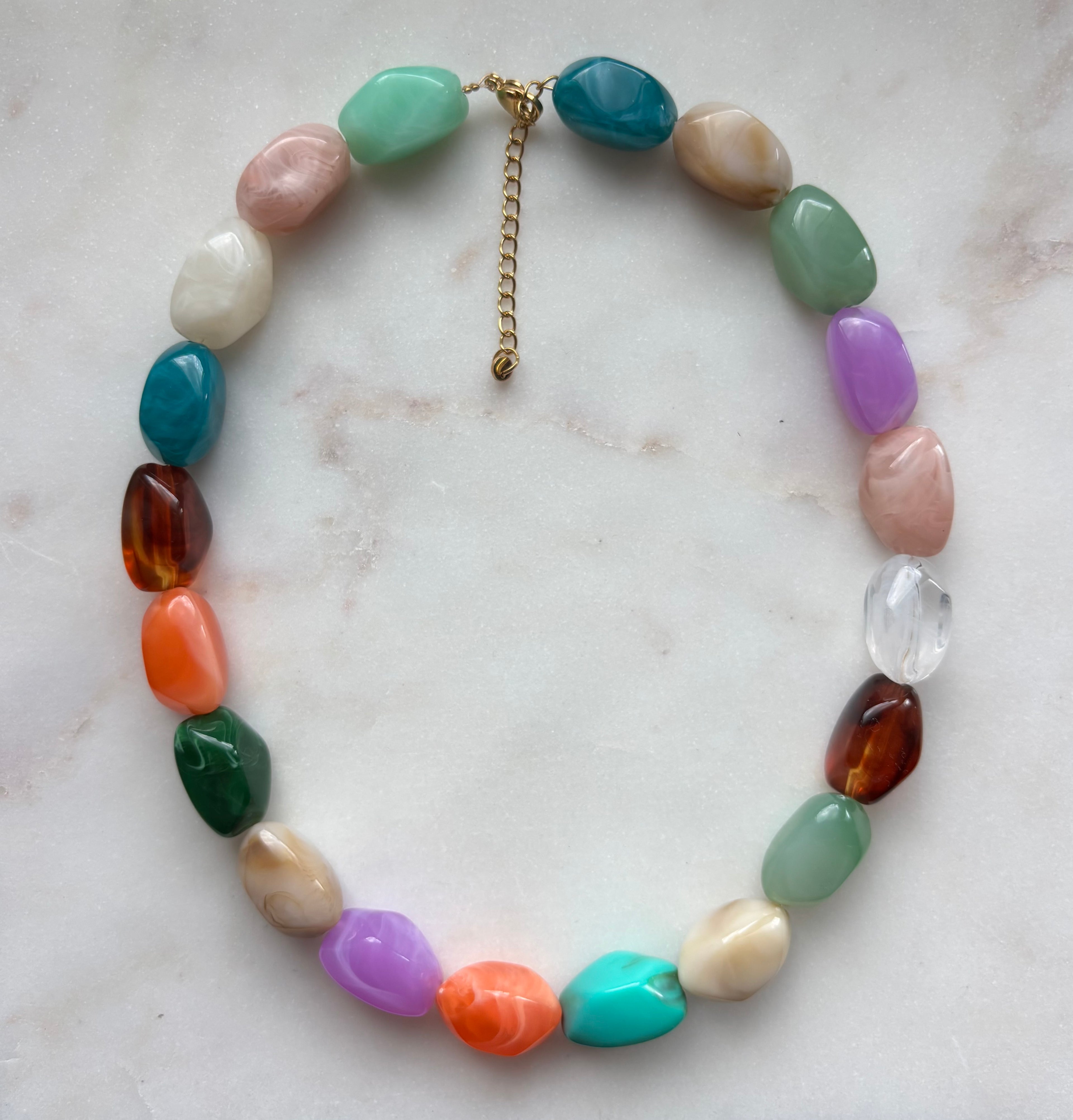 Nature stone necklace | multicolour
