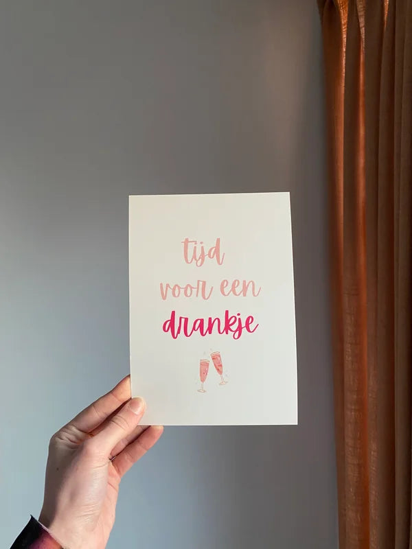 Tijd voor een drankje | wenskaart | ByNoa