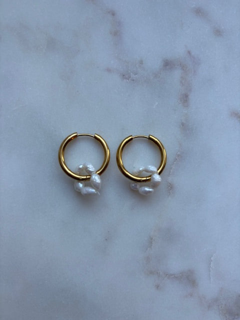 Sweet pearl hoops | goud
