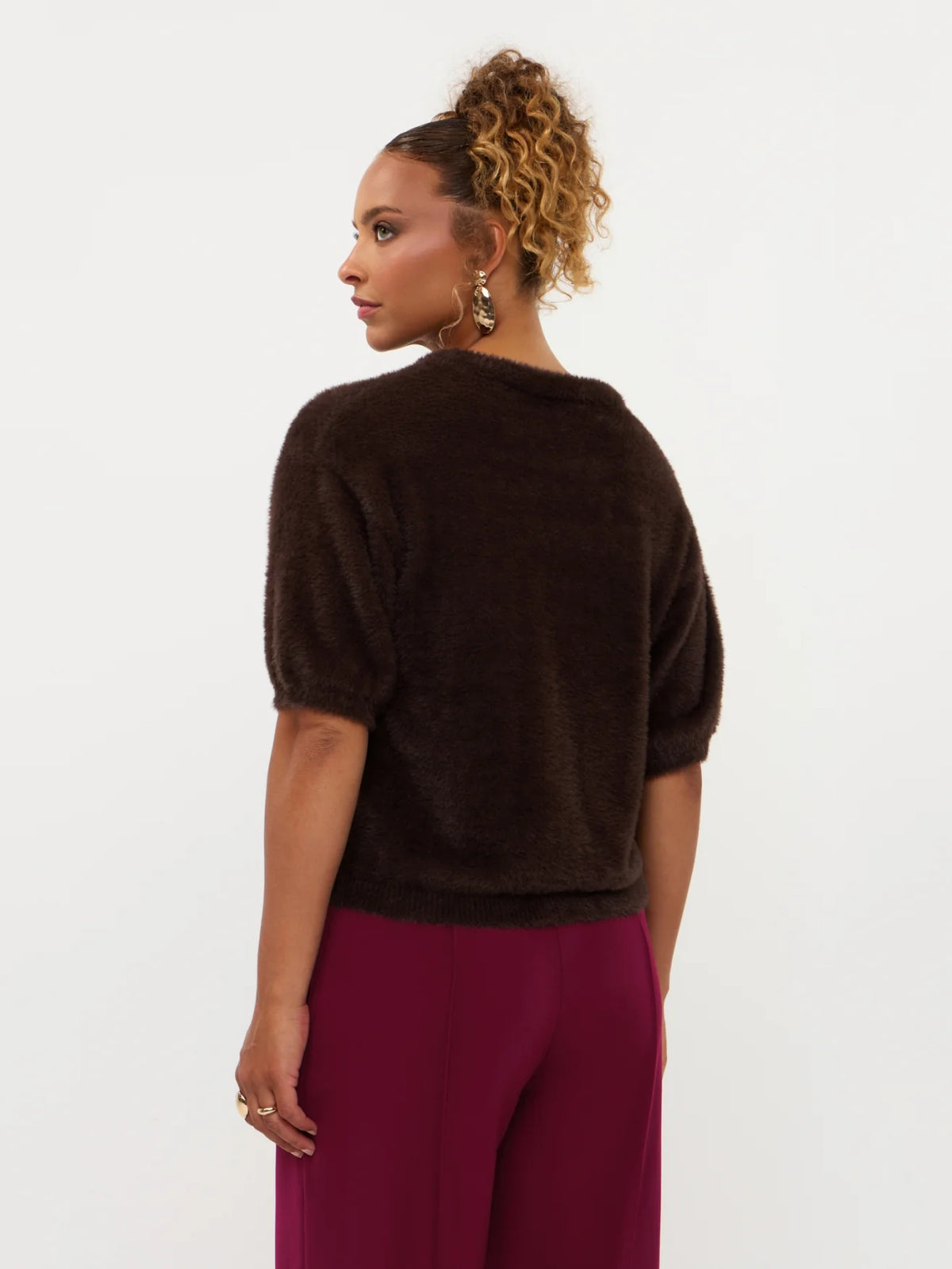 Knitted top Mary | Dark Brown | Ydence