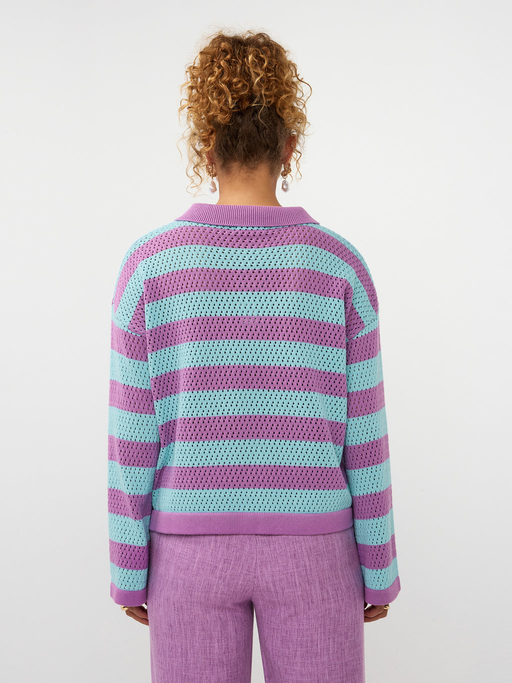 Knitted top Agnes | Lila/turquoise | Ydence