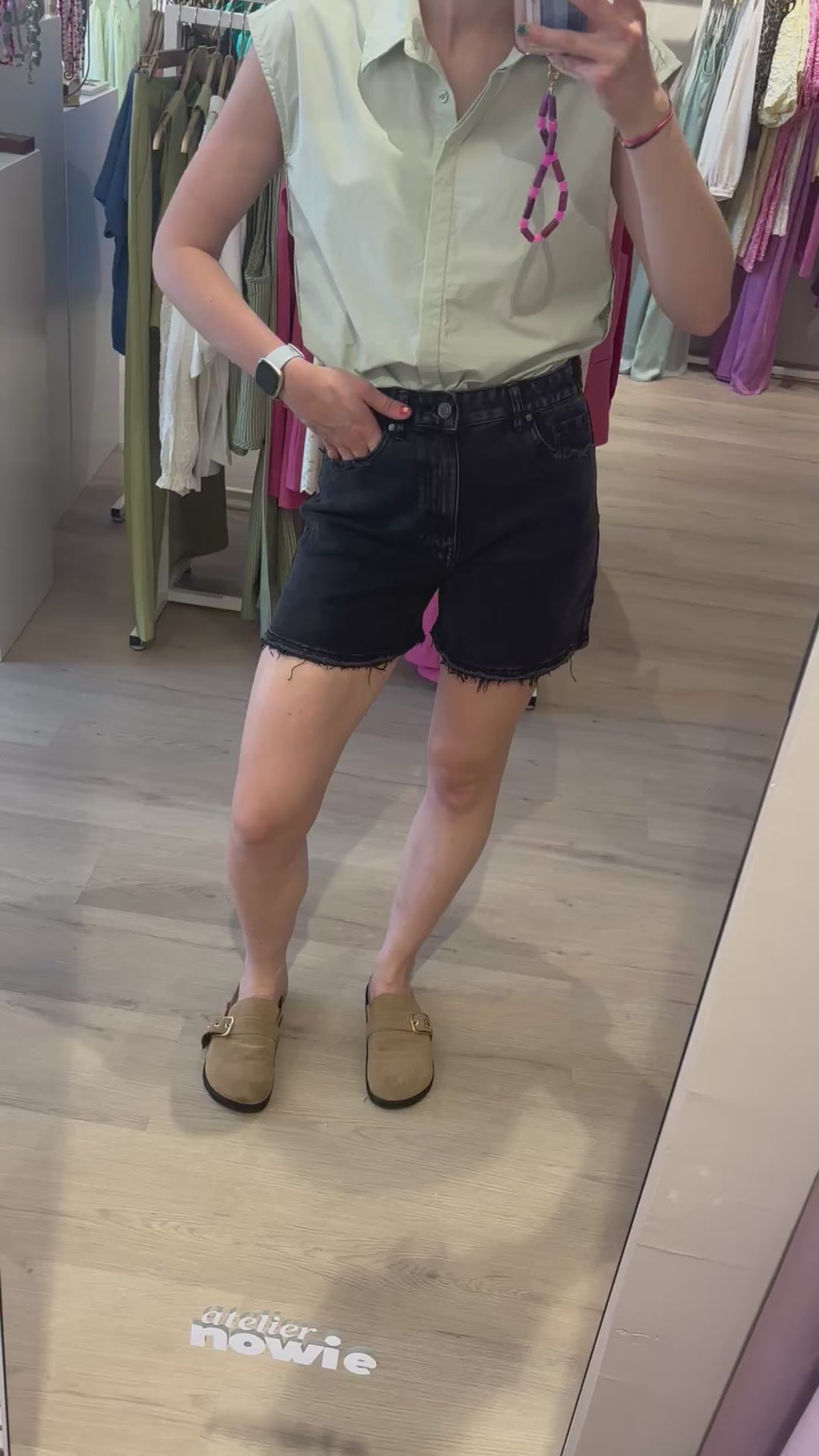 Denim Short Zwart | Queen Hearts